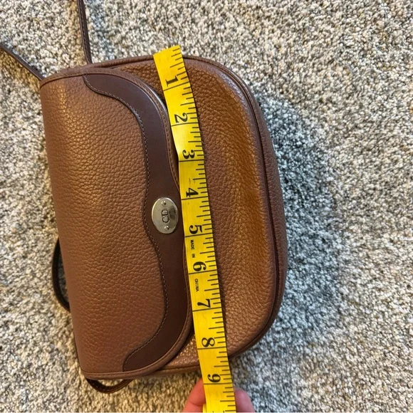 Vintage Dior Brown Leather cross body bag with COA in pictures - Picture 9 of 12